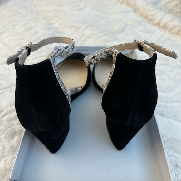 Cole Haan black suede, wedge with gray snakeskin trim - Picture 5 of 5